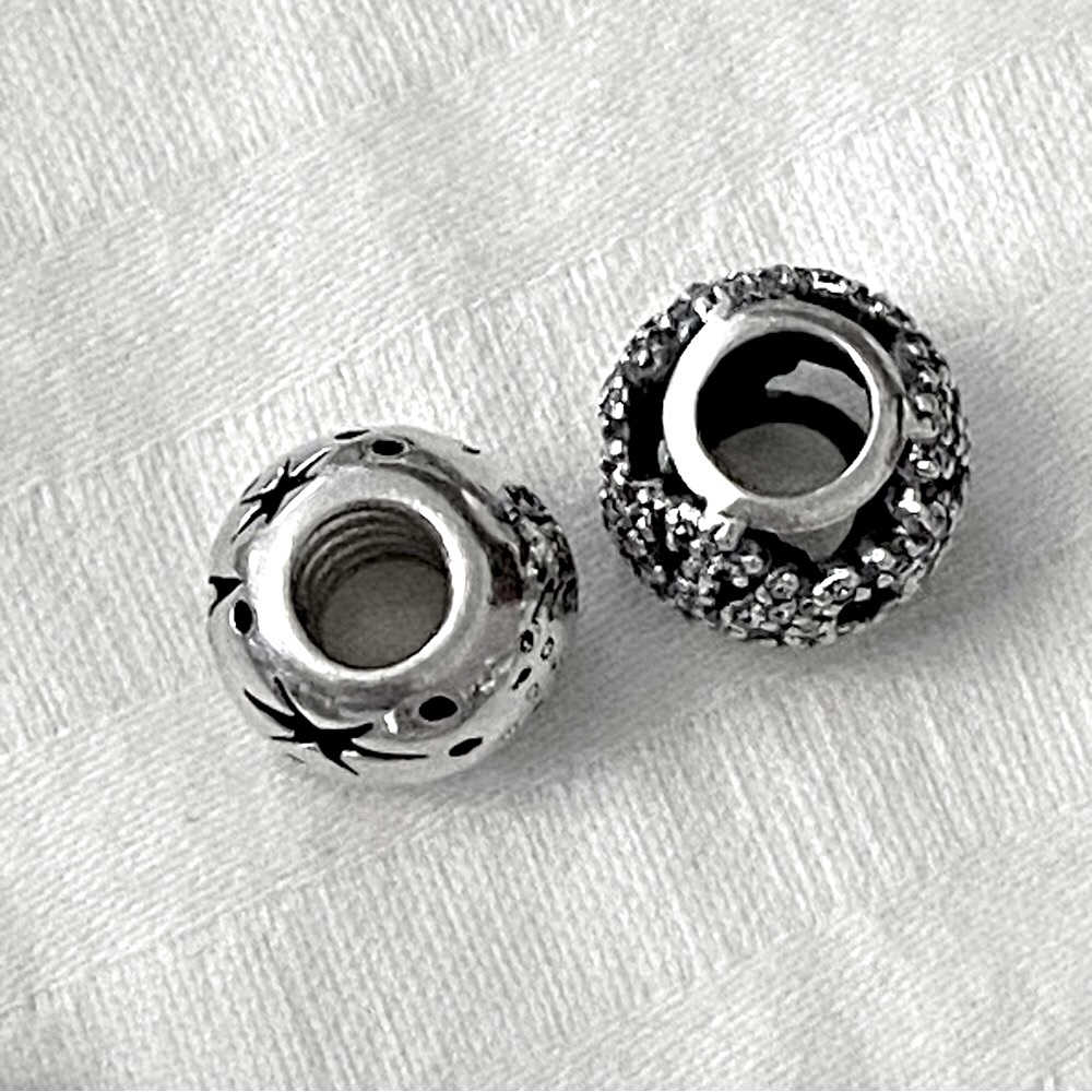 2 Sterling Silver Charms: Disney Dreams and Snowflake for charm bracelets - Picture 8 of 9